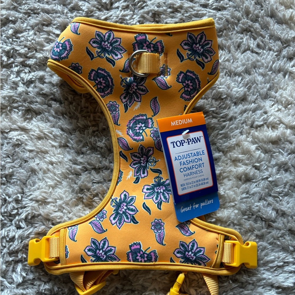 Top Paw Yellow Floral Dog Harness
